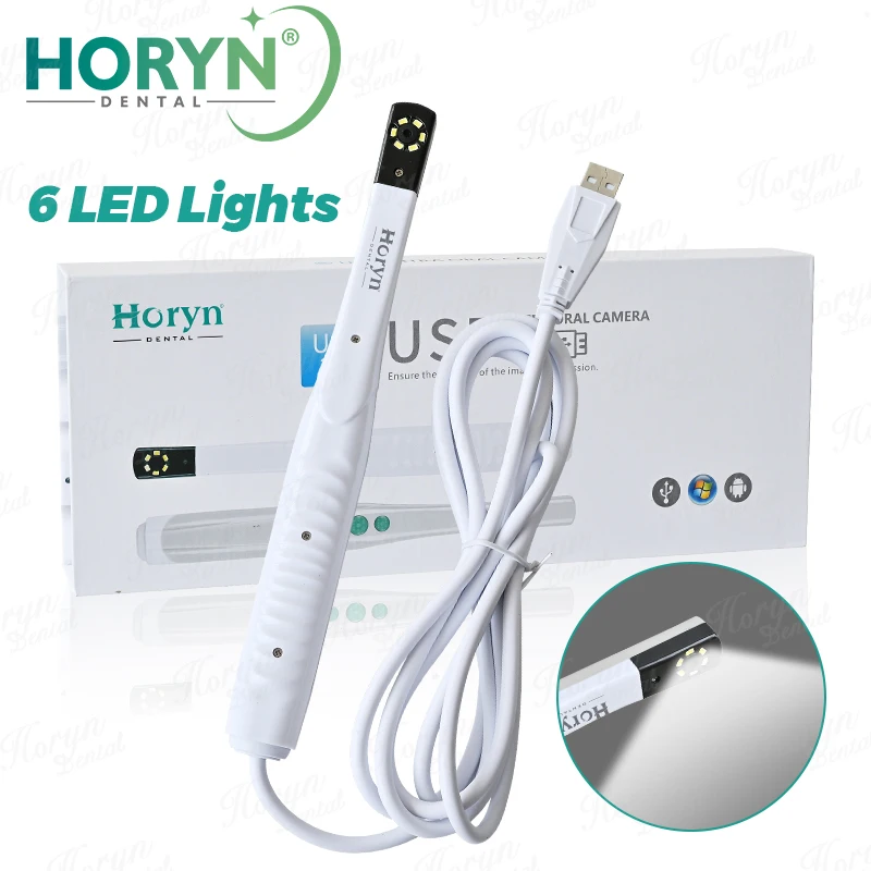 USB Intraoral Dental Endoscope Camera 6 LED Lights Real-time Oral HD Digital Viewer Dentist Equipment