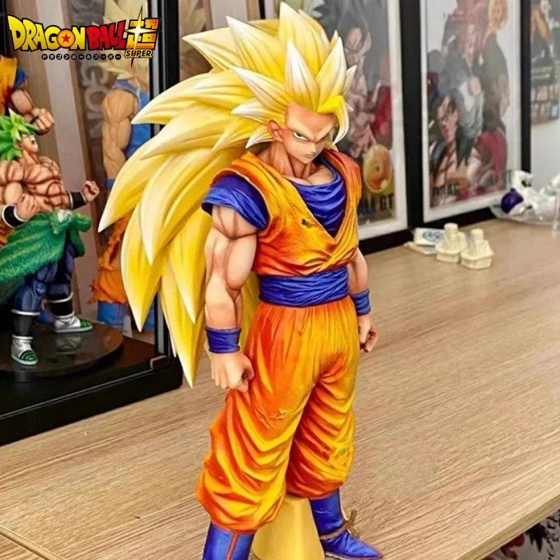 Nowy 32cm Dragon Ball Z Goku figurka Ssj3 Dbz Super Saiyan 3 figurki Anime Pvc figurki figurki figurki prezent na Halloween zabawki