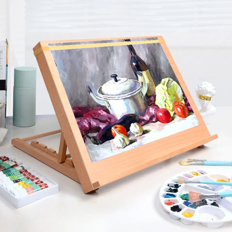 

Adjustable Easel Desktop Sketching Children's Painting Easel Watercolor Gouache Oil Painting Art Student Paint Holder