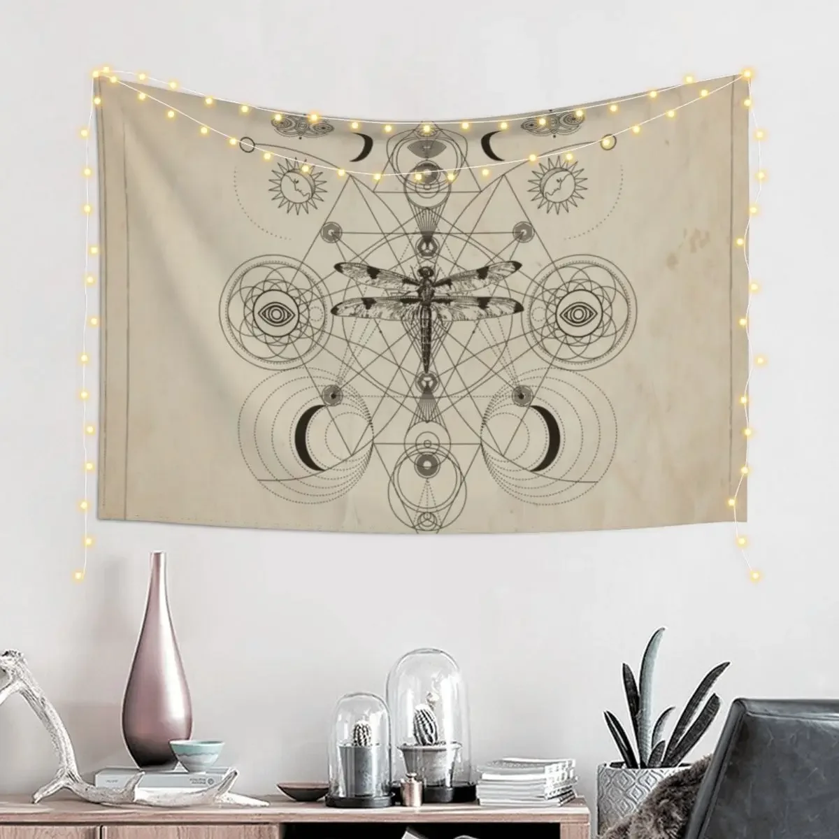 Dragonfly Sacred Geometry Composition Tapestry Things To The Room Decoration Home Tapestry