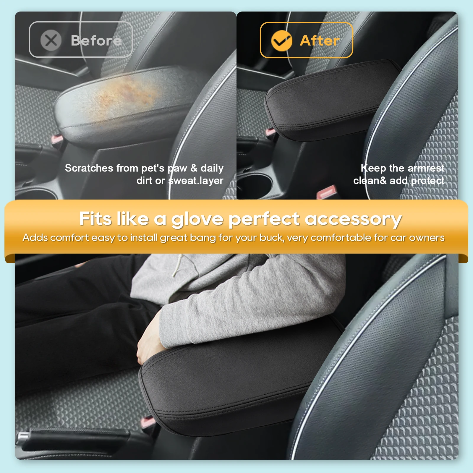 LFOTPP Car Armrest Box Cover for Ceed  Proceed GT/XCeed GT SW Central Control Armrest Storage Box Pad Auto Interior Accessories