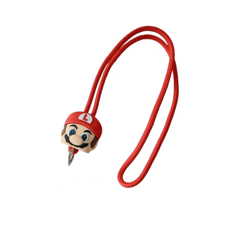 Super Mario Bros Phone Lanyard Anime Anti-lost Lanyard Strap Phone Safety Tether Keychain Chain Rope Cartoon Card Holder Strap