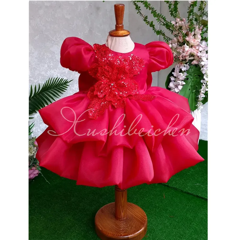 New Children Birthday Baptism Princess Ball Gown Girls Fashion Wedding Piano Performance Dress g338