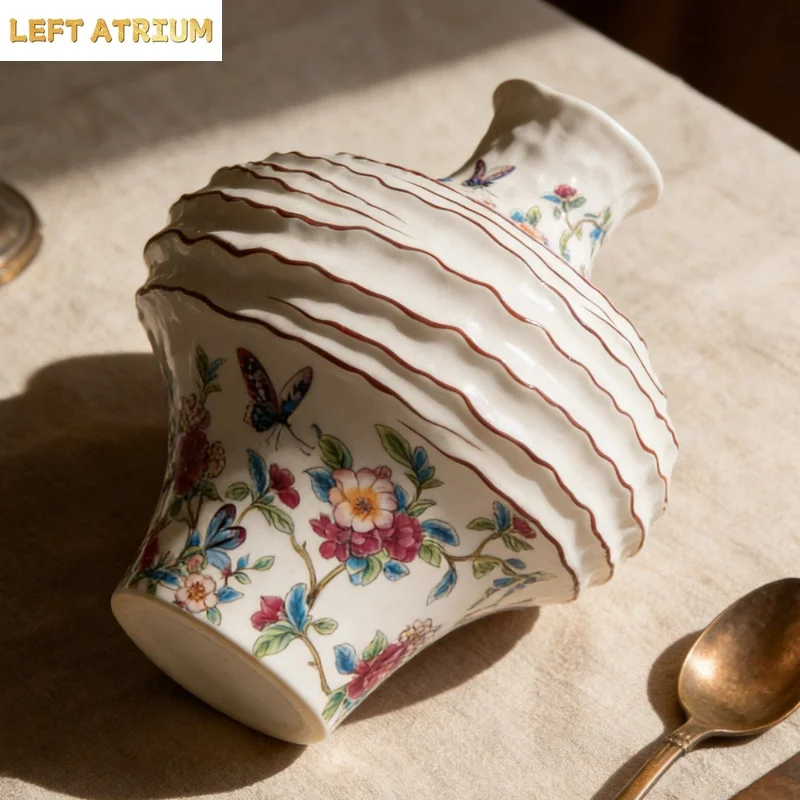 Latest Fashionable and Versatile High End Taste Chinese Western Combination Ceramic Vase Living Room Decoration