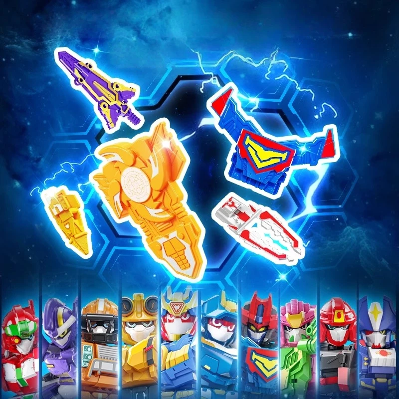 SEMBO METAL CARDBOT اللبنات الأزرق شرطي تجميعها نموذج الحلي الرسوم المتحركة الطرفية لعب الأطفال هدية عيد ميلاد