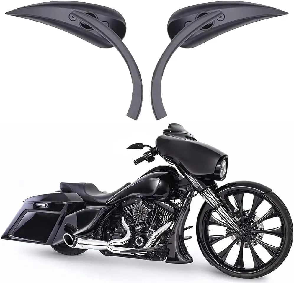 

Black Water Drop Motorcycle Mirrors for Harley Sportster Dyna Softail Touring Road Glide Electra Glide Models
