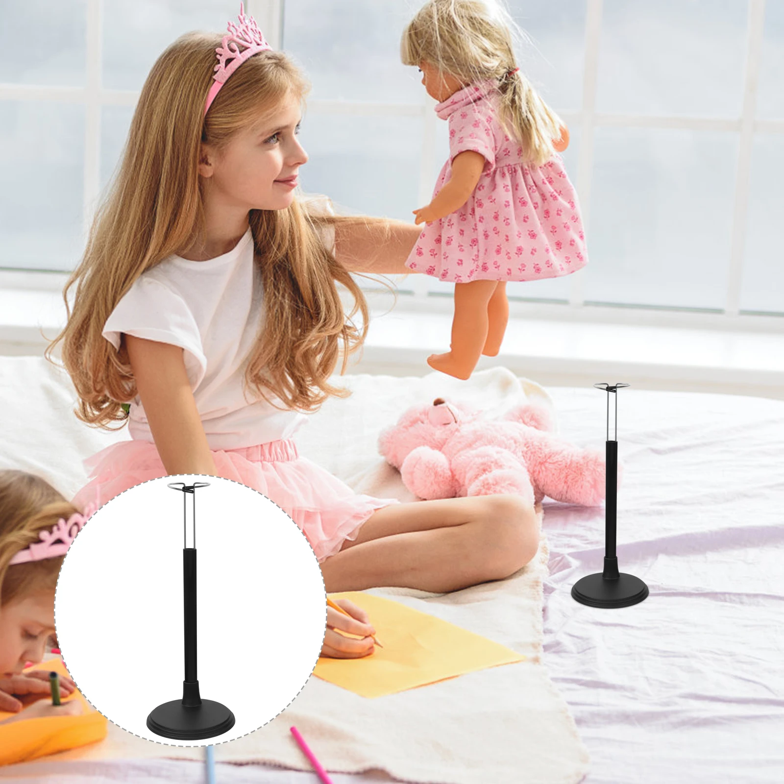 

Adjustable Support Holder Stable Round Base Display Stand Figures Stands Portable Sturdy Stainless Steel