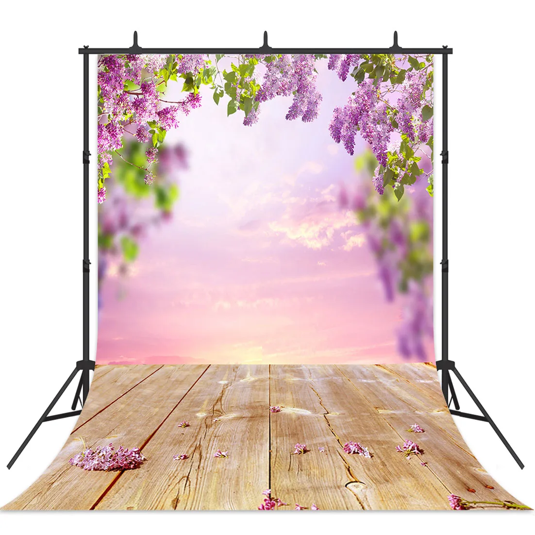 Photography Background Flowers Leaves Wooden Flooring Child Portrait Doll Photozone Photographic Photocall Backdrop Photo Studio