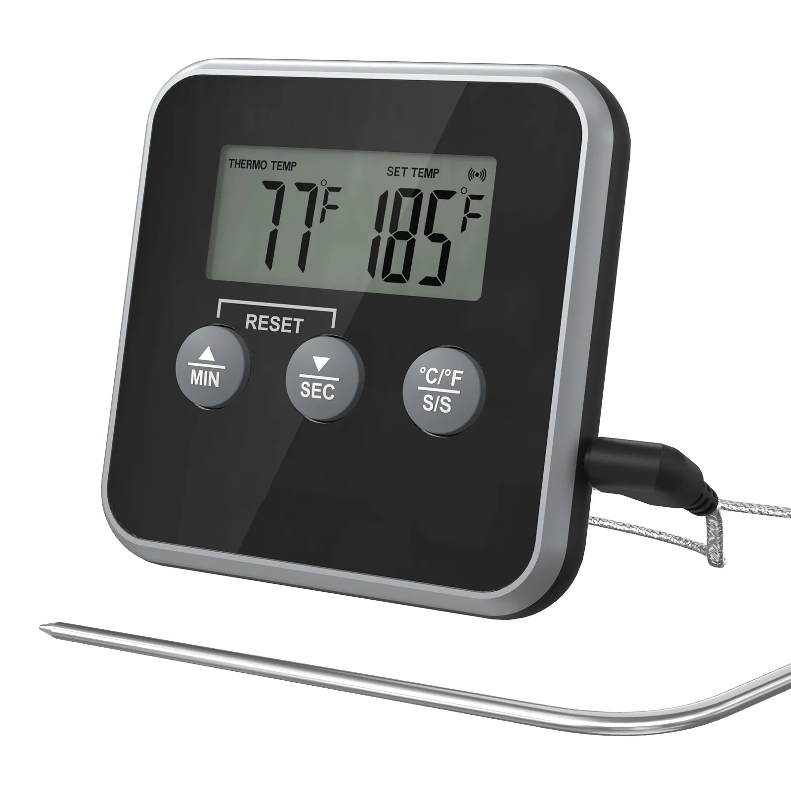 Kitchen Digital Cooking Thermometer Meat Food Temperature For Oven BBQ Grill Timer Function with Probe Heat Meter for Cooking