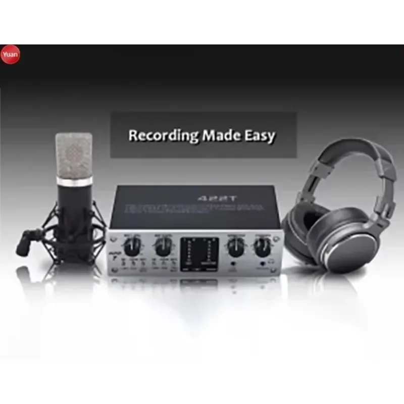 Now Hot Selling Professional Recording Bundle With Condenser Mic,headphone, External Sound Card For Computer Phone 2 Microphone