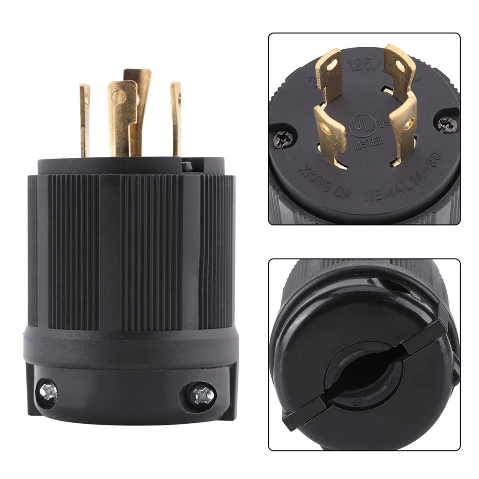 NEMA L6-30P Plug Connector Twist Lock Generator Plug NEMA L14-30P 30A 125V-250V 4 Wire Twist Lock Electrical Plug Connector