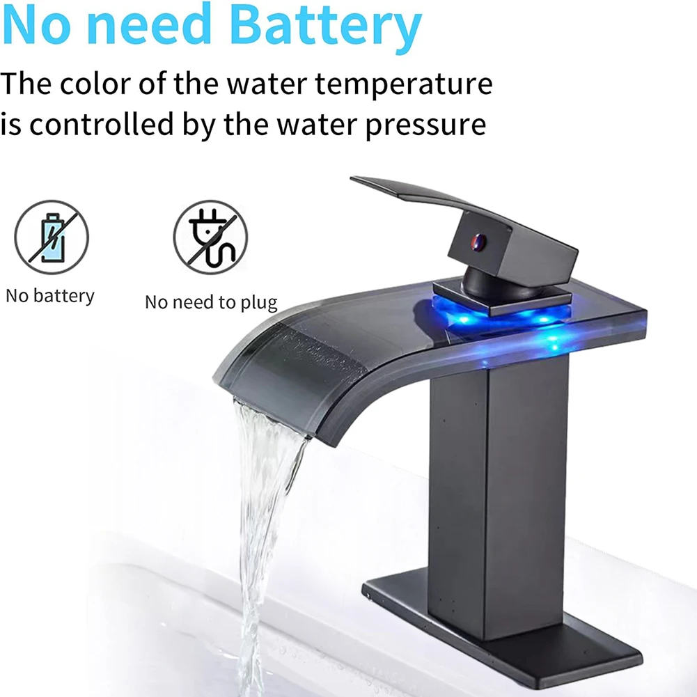 

1pc LED Light Faucet Water Temperature Change Water Pressure Power Generation Home Kitchen Bathroom Accessories