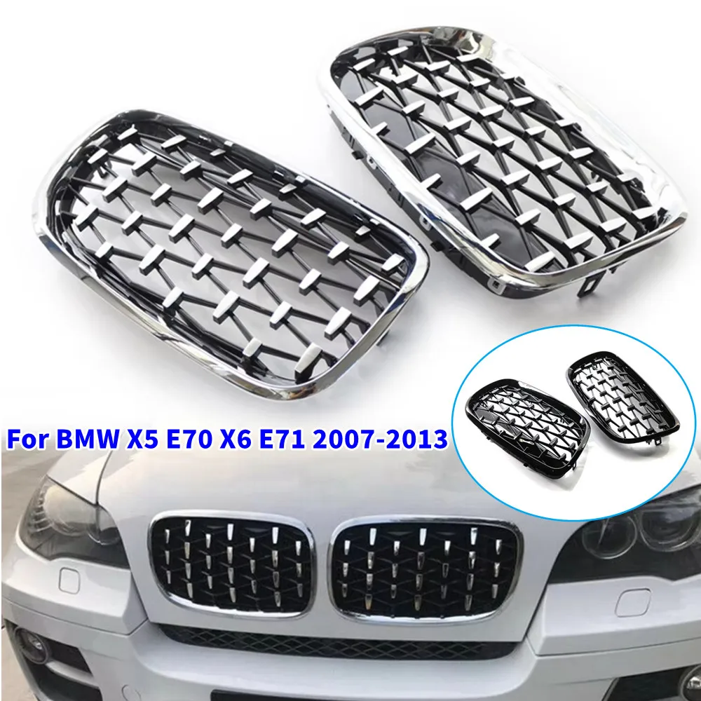 

Для BMW X5 E70 X6 E71 2007-2013: передняя решетка радиатора (ноздри) для бампера, гоночная сетка, сменная деталь для автомобиля
