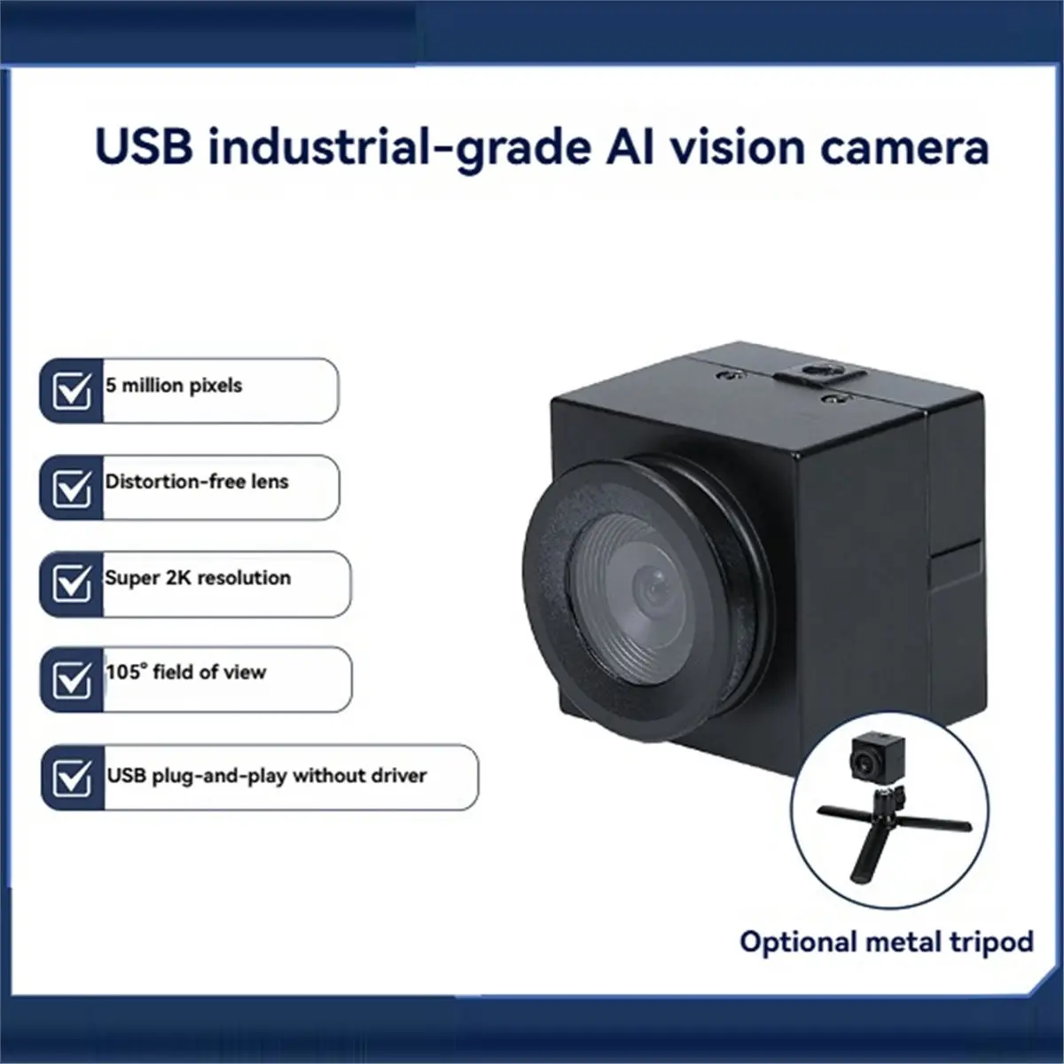 “QUALITY EXCELLE“Industrial USB Webcam Camera 5MP 105° Field Angle 2592x1944 UVC Plug and Play for / / RDK / PC B