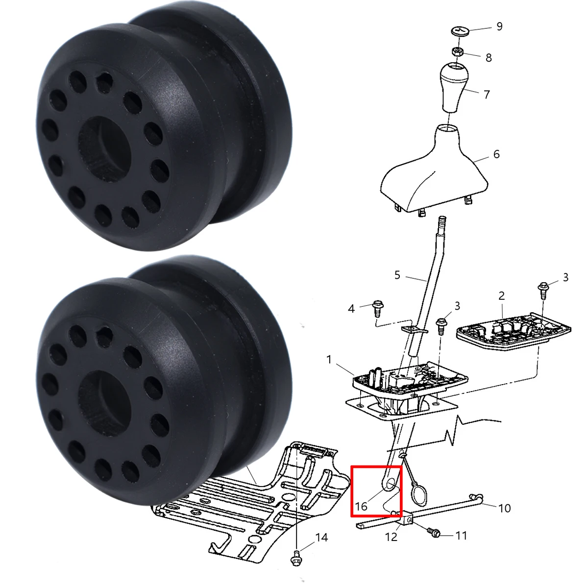 2X Transfer Case Shifter Linkage Control Lever Bushing Grommet 68078974AA 68078975AA For Dodge Ram 1500 2500 3500 4x4 2002-2010