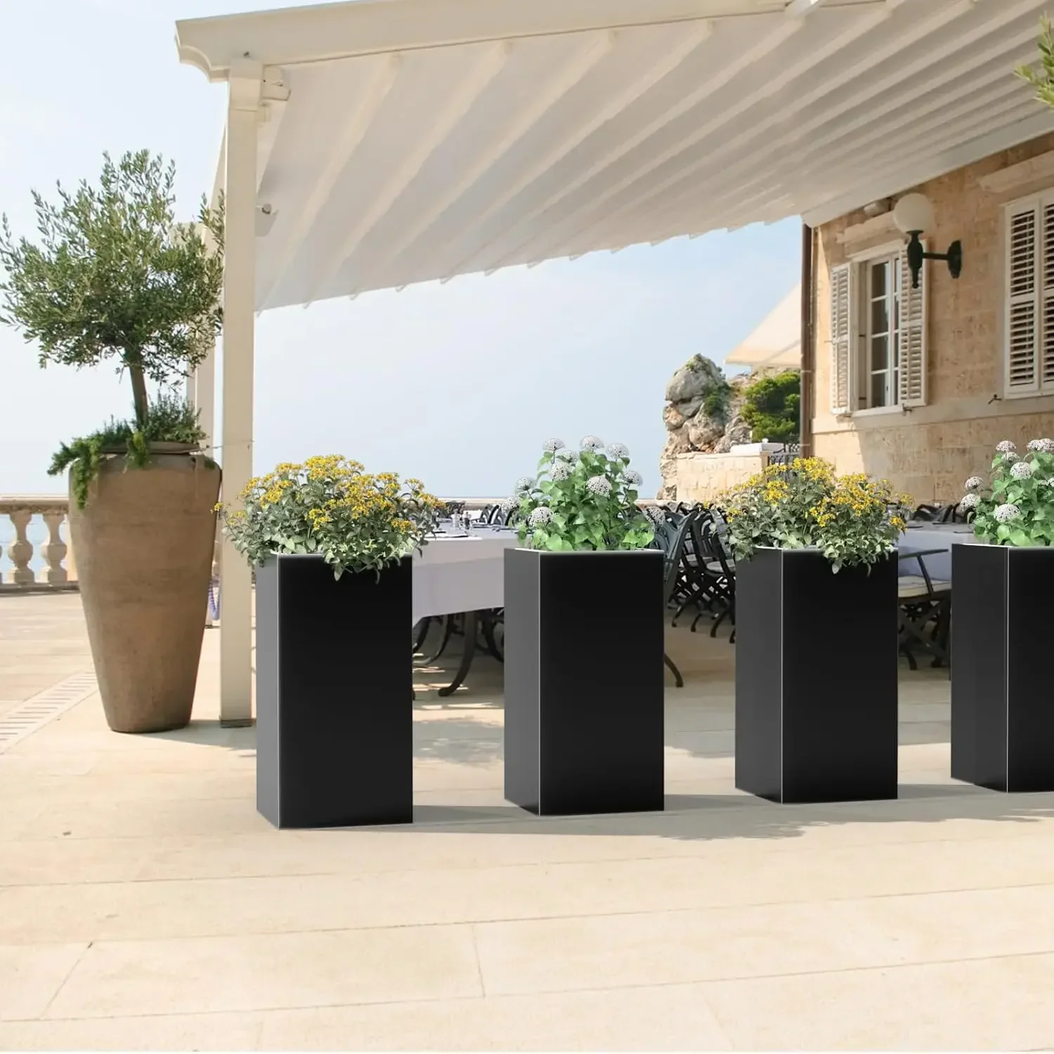 Nessxa Metal Planter Box for Outdoor Plants 15