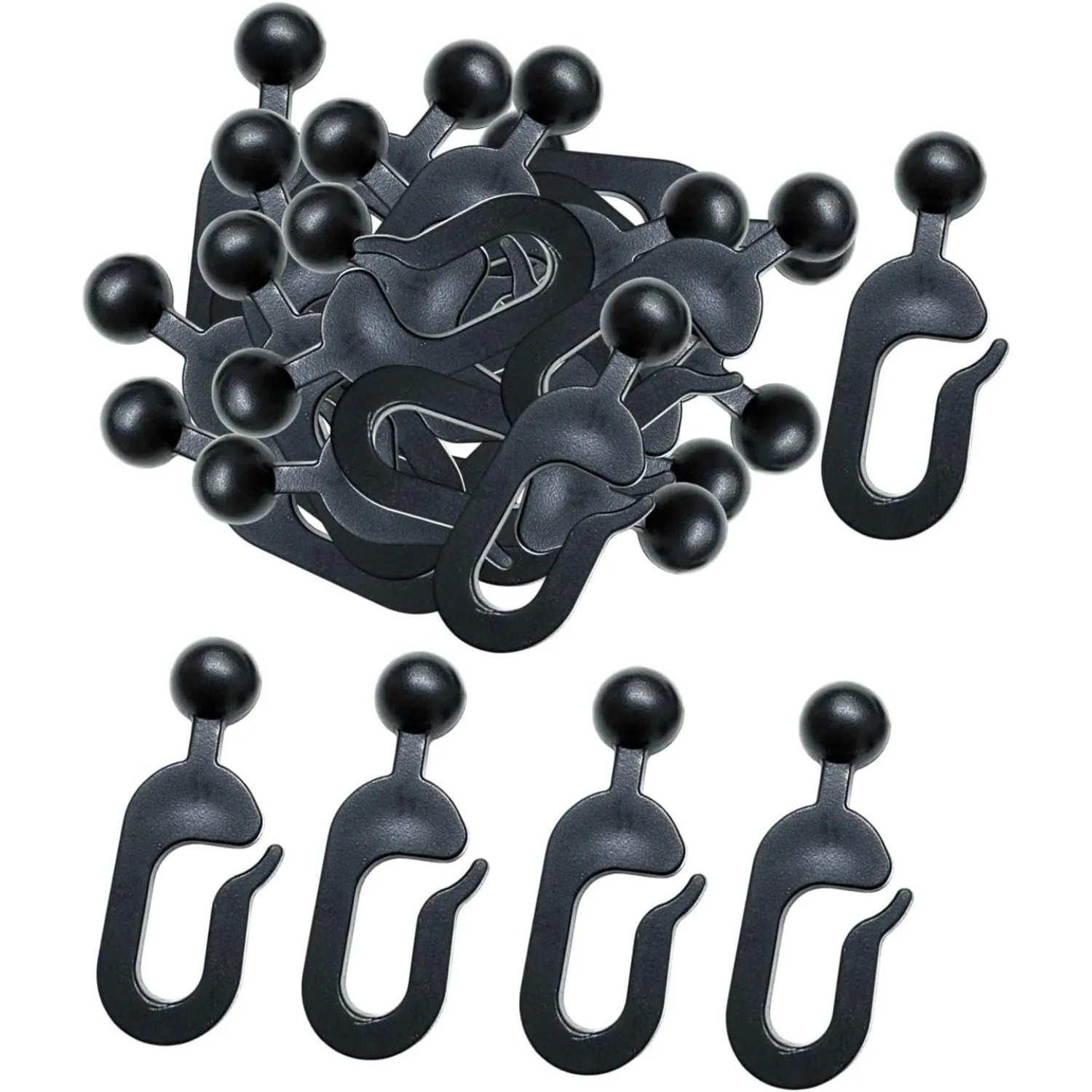 

50 Pieces Gazebo Curtain Hooks Canopy Curtain Kits Hotel Smooth Outdoor Accessories Rugged Black Tent Hooks