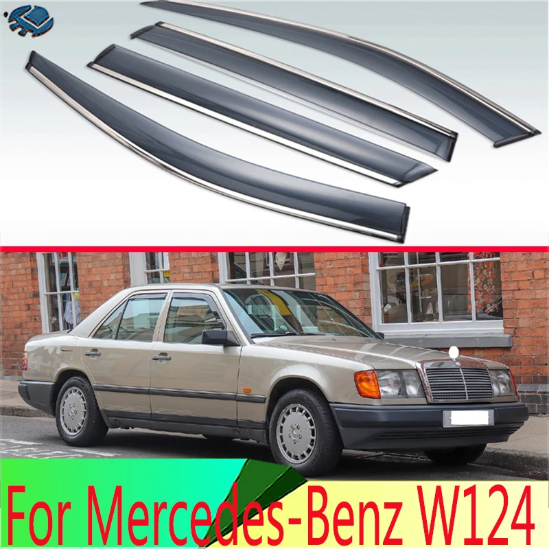 For Mercedes-Benz W124 Plastic Exterior Visor Vent Shades Window Sun Rain Guard Deflector 10 sets