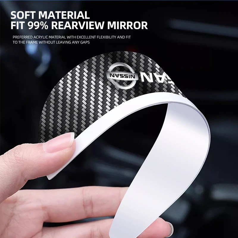 2Pc Carbon Fiber Car Rearview Mirror Eyebrow Rain Cover Car Accessories For Nissan Qashqai J10 J11 Trail Tiida Juke Teana Pulsar