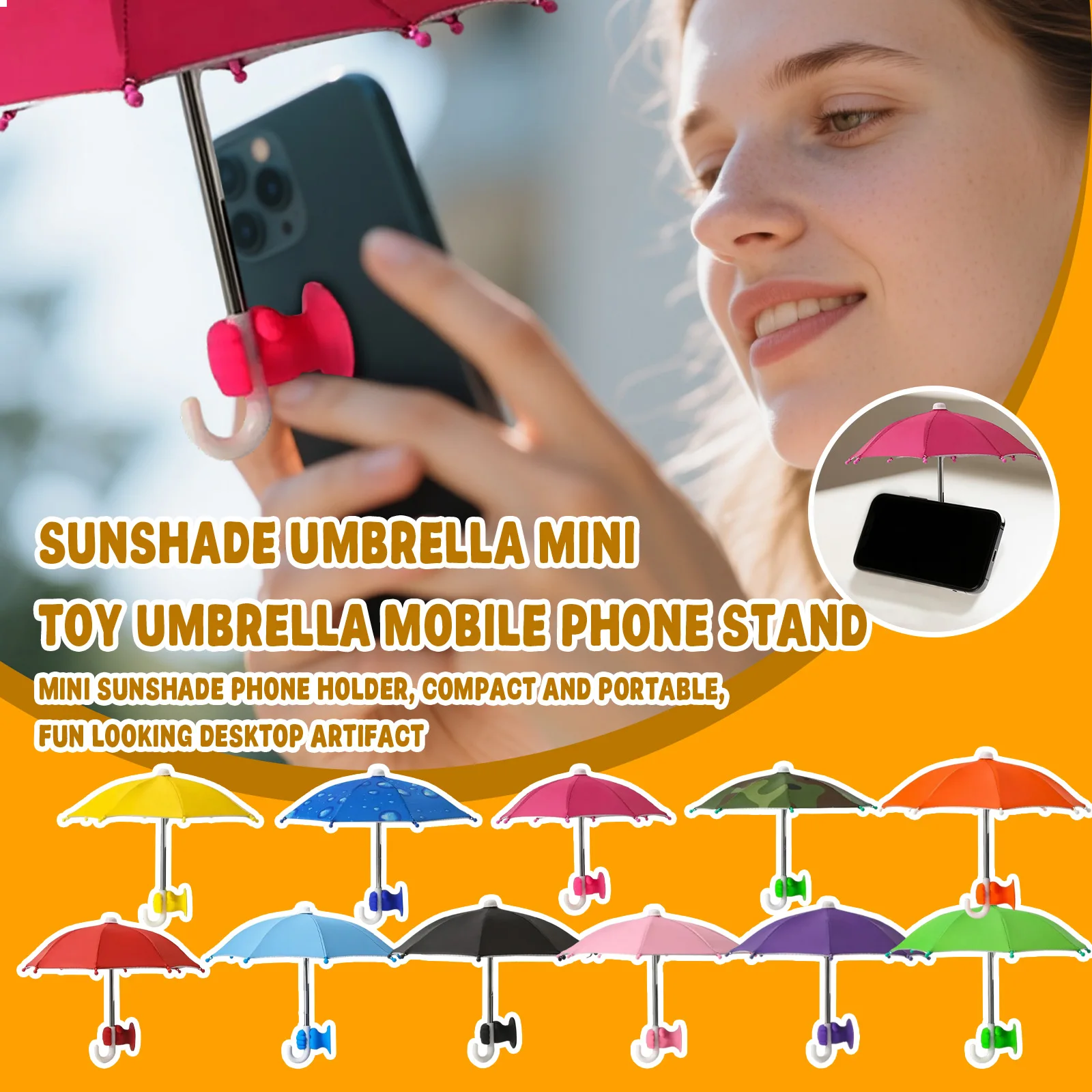 

Солнцезащитный козырек для мобильного телефона, универсальный держатель с присоской для кулака, уличный антибликовый антибликовый мини-зонт для мобильного телефона