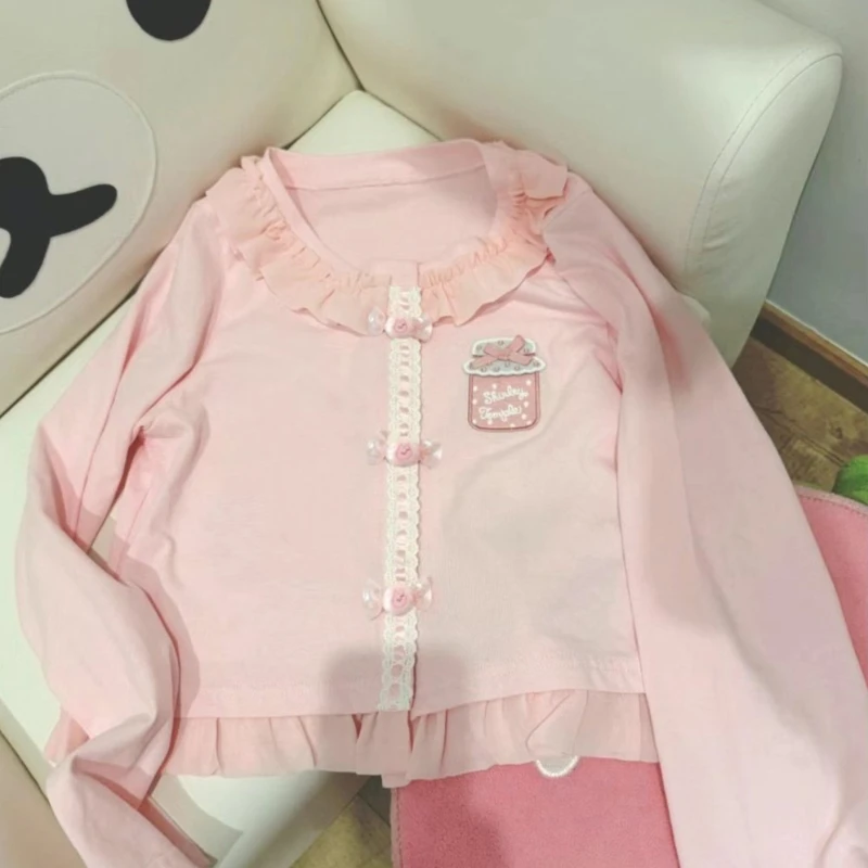 

Японский осенний легкий кардиган с яркими пуговицами, Kawaii, гранж, Harajuku, субкультура, Y2K, одежда, женские универсальные эстетические топы, новинка