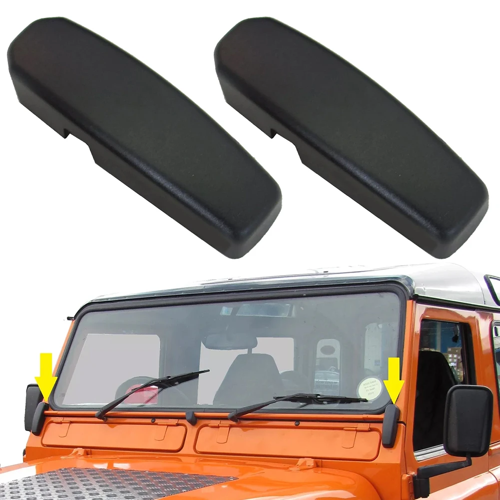 2pc Car Covers For Windscreen-Bulkhead Support Bracket For Land Rover Defender SVX Windscreen Bulkhead Bracket Cover Matte Black