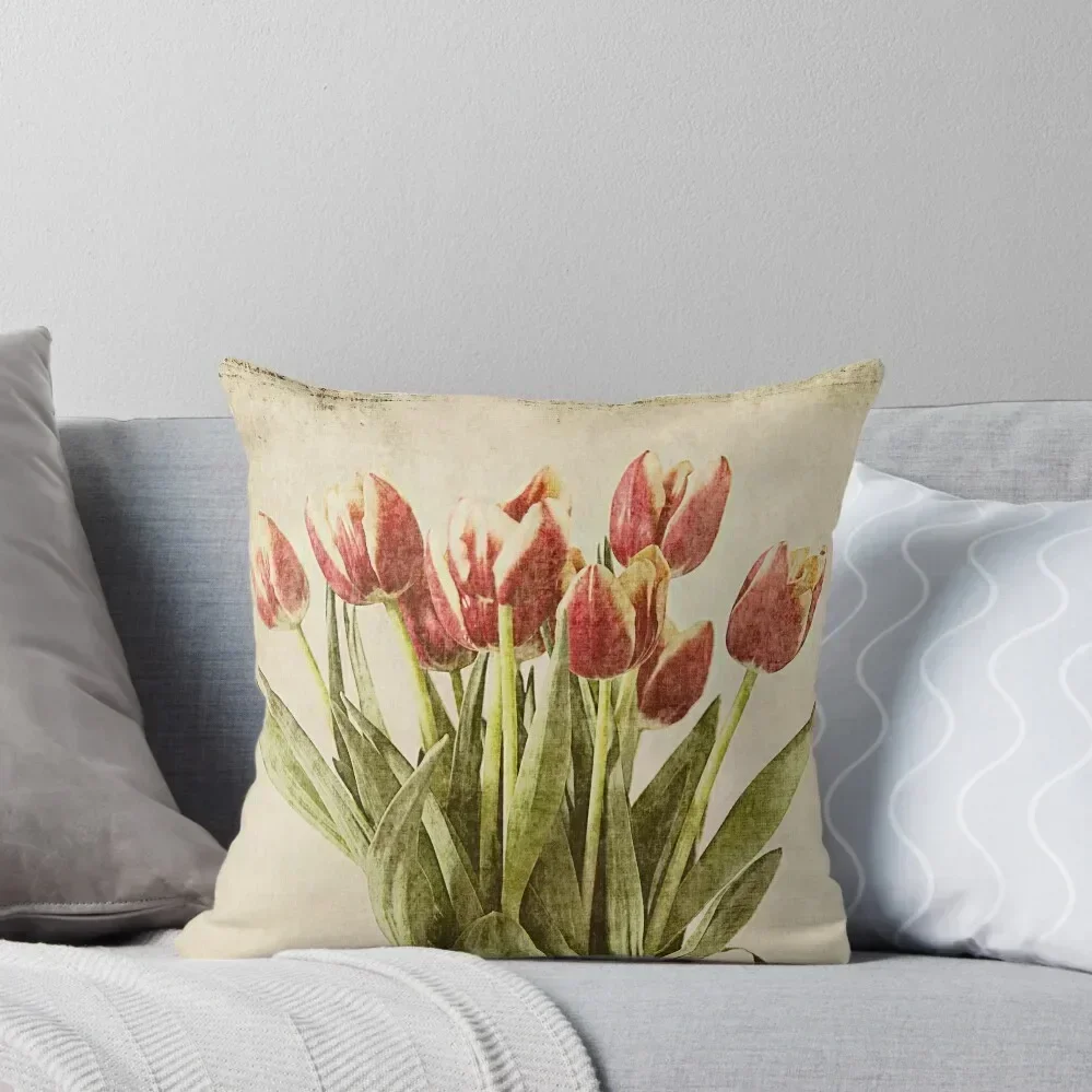 

Vintage Tulips Throw Pillow Christmas Pillow Pillow Cases Decorative pillowcase Cushions For Sofa