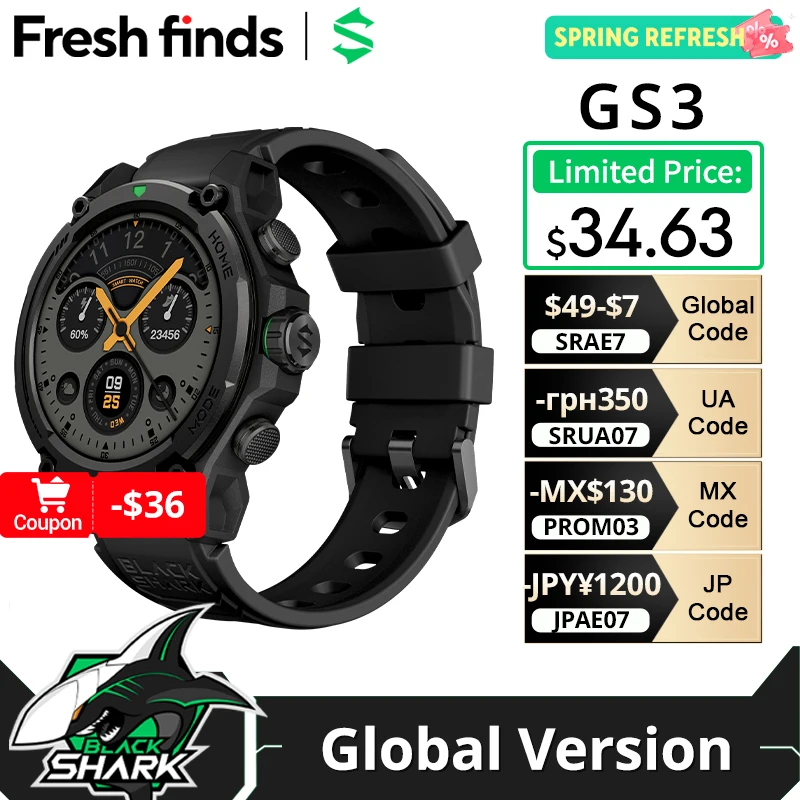 [World Premiere]Blackshark GS3 Smart Watch Global Version 1.43