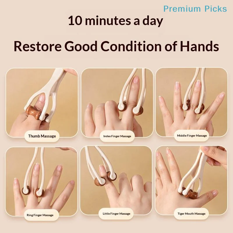 Mouse Hand Relief Finger Massager 1Pcs Hardwood Massage Roller Carpal Tunnel Syndrome Relief Great for Long Time PC Users