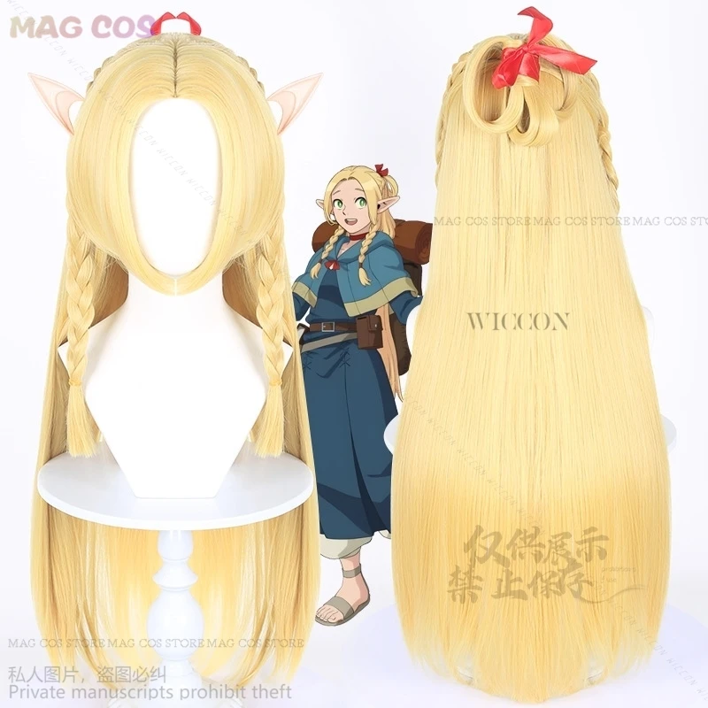 Anime Dungeon Meshi Marcille Cosplay nowy czarny kostium kobiety Roleplay Fantasia DressHat nakrycia głowy peruki damskie kostium na Halloween