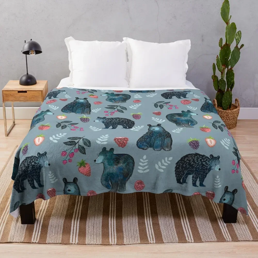 

Bear Berry Throw Blanket heavy to sleep Plush Blankets