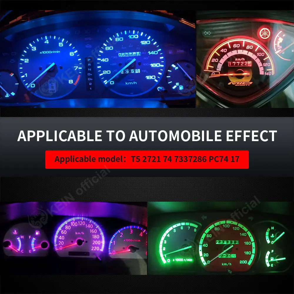 KEIN 8PCS T3 T4.2 T4.7 Instrument Neo Wedge Switch Radio Climate Control Bulb Dashboard Dash Indicator Lamp Panel Car Led Lights