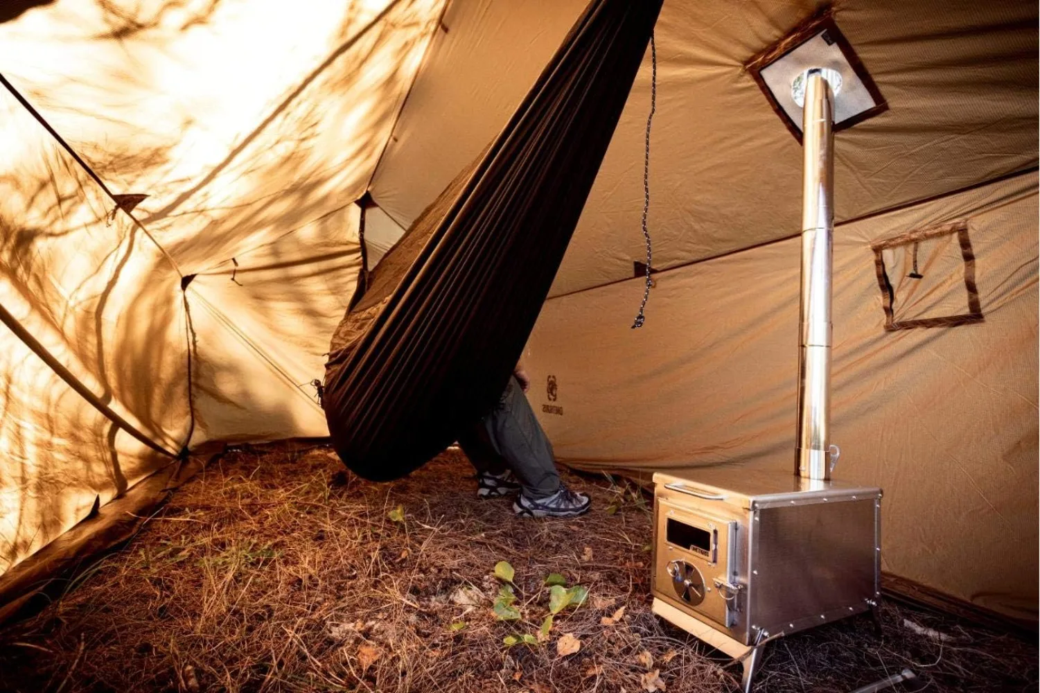 TIGER ROAR Tent Stove, Portable Wood Burning Stove for Winter Camping Hunting and Outdoor Cooking, Pipes Included.