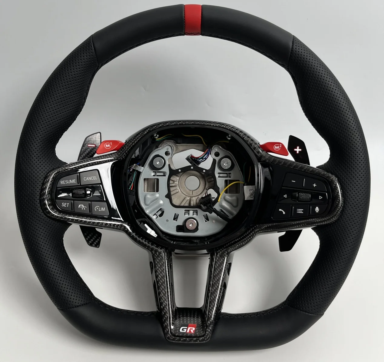 Customized Carbon Fiber Steering Wheel for Toyota GR Supra A90 A91 2020-2024 Perforated Leather Racing Wheel