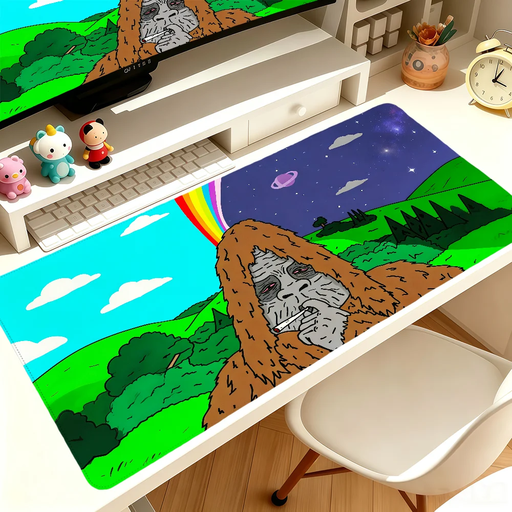 Cartoon The Big Lez Show Sassy The Sasquatch Mousepad Large Non-slip Lockedge Desktop Computer Desk Mat Keyboard Office Student