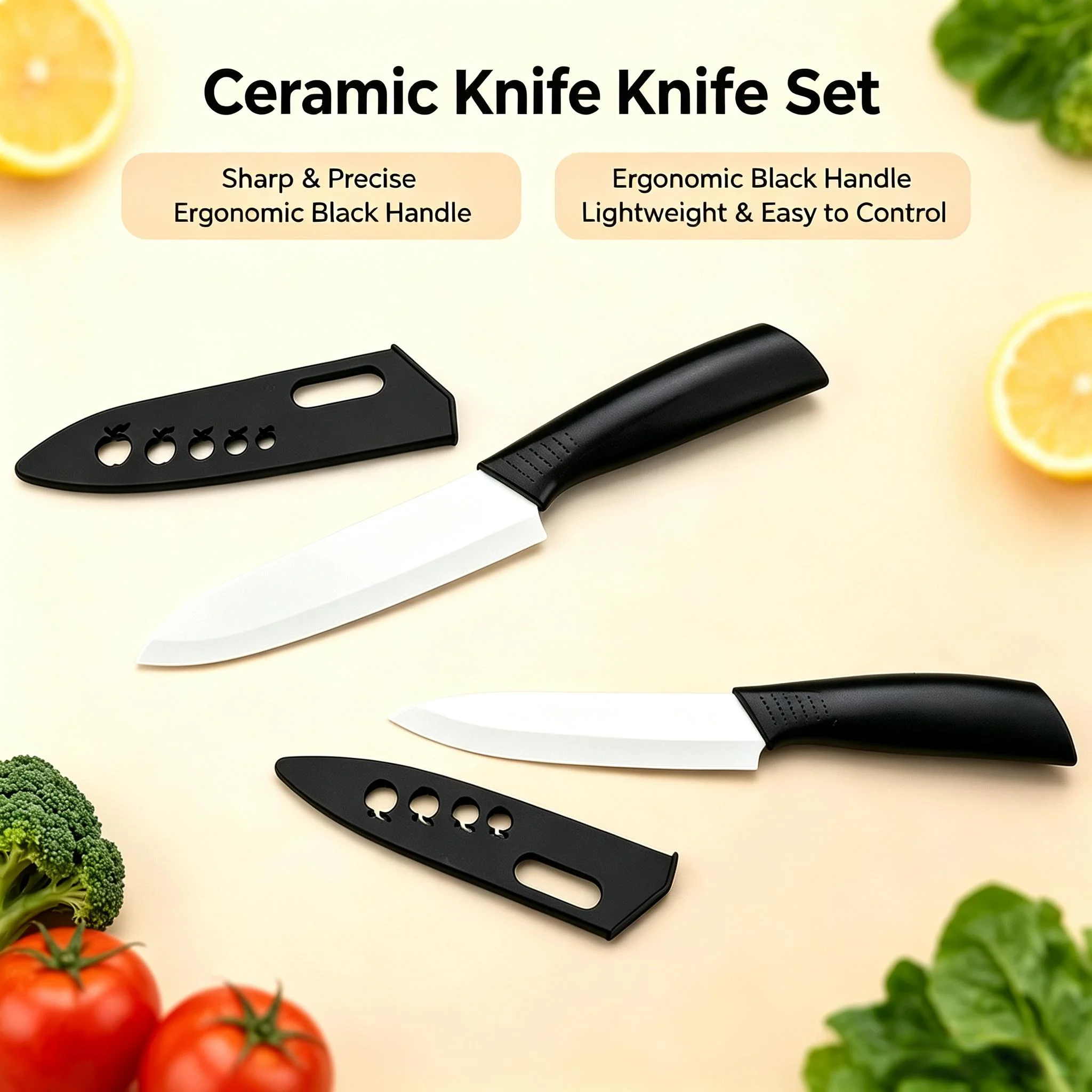 1/3/5 Inch Ceramic Knife Can Resist Oxidation Without Rust Fruit Knife Cover Portable Baby And Toddler Food Preparation Knivse