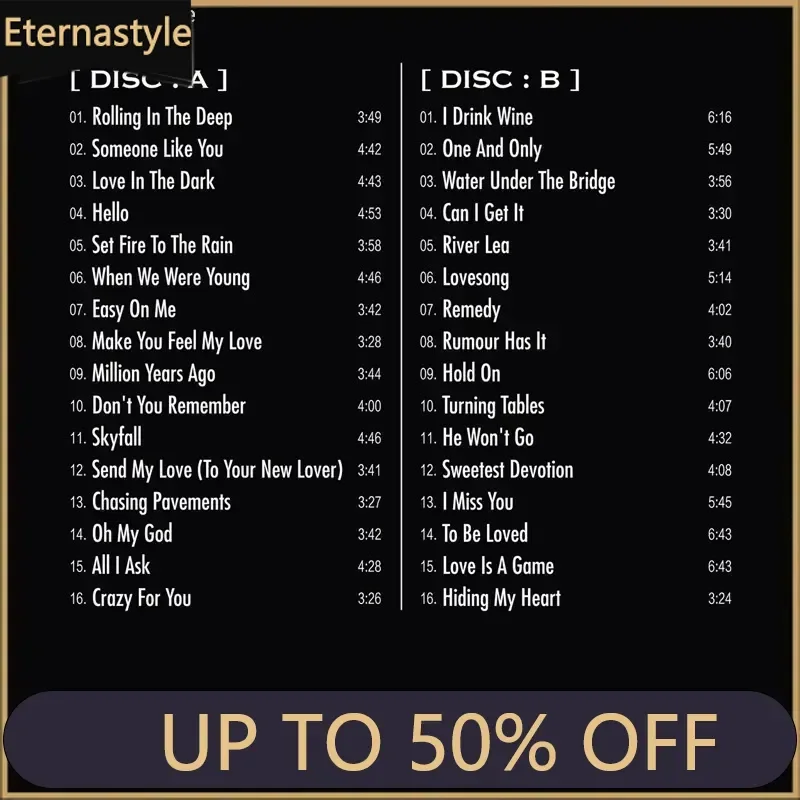 A-Adele Limited Edition 1:1 AAD Direct-to-disc CD, Double-disc Set, Featuring Classic Hits Such As Hello and Someone Like You
