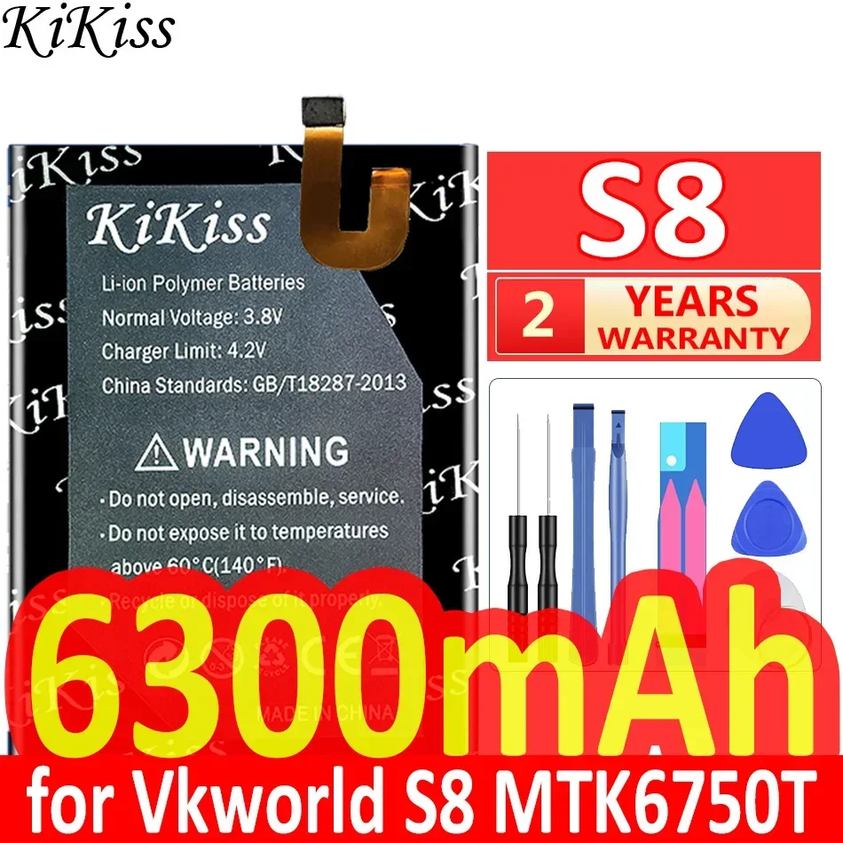 

Аккумулятор KiKiss большой емкости для Vkworld S8 VK7000 4G LTE MTK6750T IP68 + бесплатные tloos