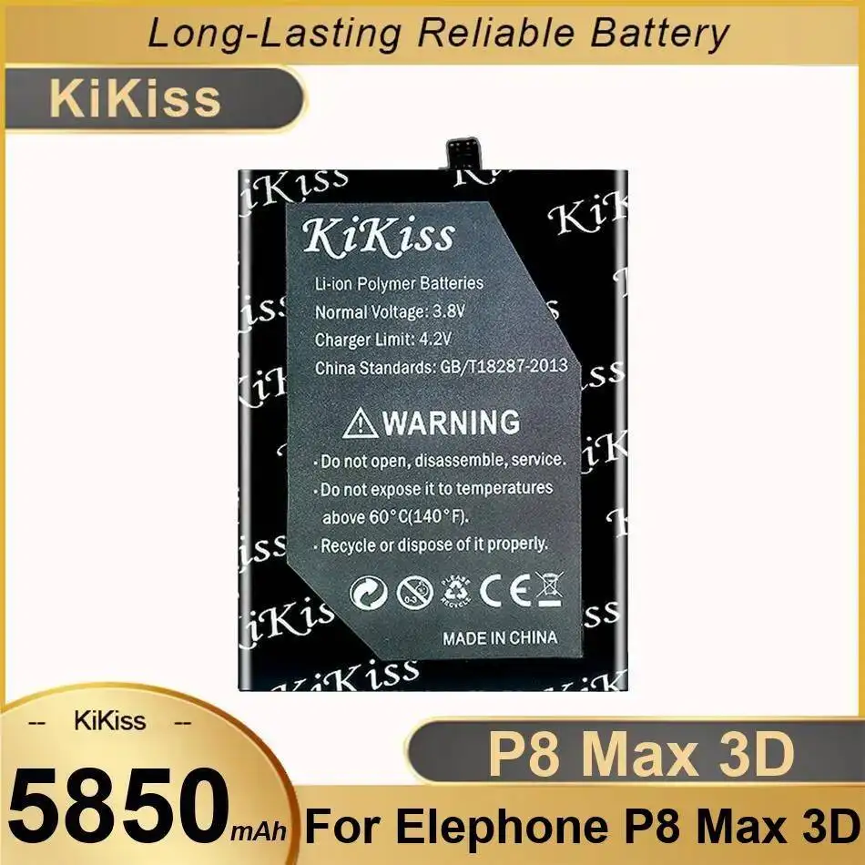 

Аккумулятор для мобильного телефона Elephone P8 Max 3D 5850 мАч, премиум-класса, на замену