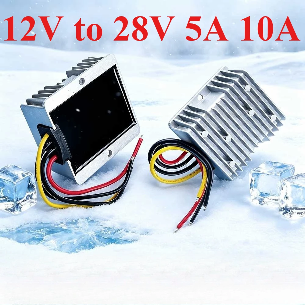 Boost Converter 12VDC to DC28V 5A 10A 12V-28V Step-up Voltage Regulator Cars Vehicles Power Supply 12 Volt to 28 Volt