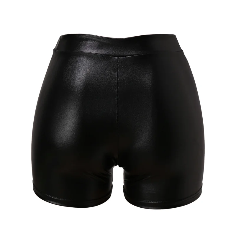 2023 Sexy Nightclub pantaloncini in pelle donna vita alta aderente Push Up nero Short Joggers sport Fitness femminile Sexy Slim Shorts