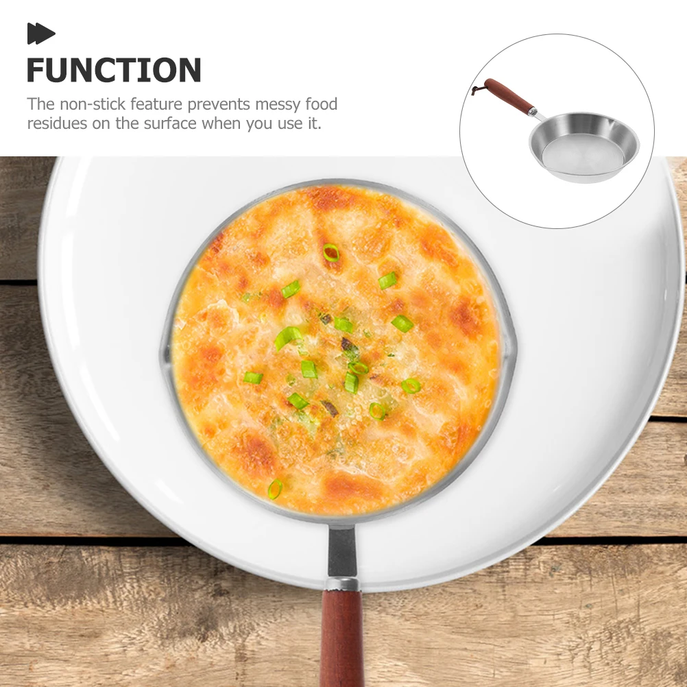 

Small Stainless Steel Frying Pan Nonstick Flat Base Heat Resistant Egg Pancake Kitchen Pan Egg Pans Nonstick Frying Pans