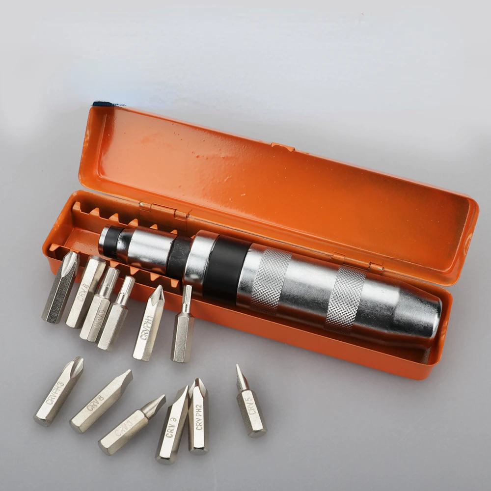 Impact Screwdriver Set Heavy Duty Shock Screw Driver Chisel Bits Tools Kit Flat Screw Extractor Remover