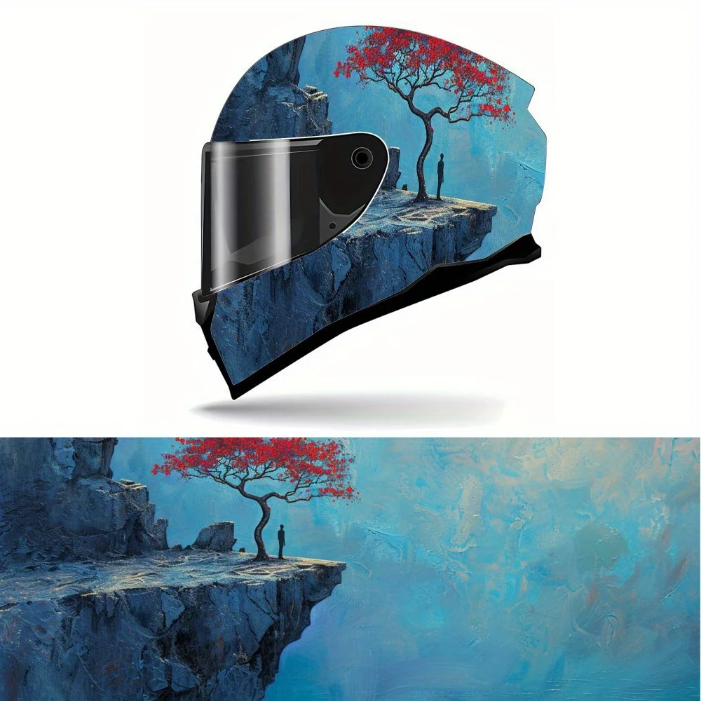

Наклейки на шлем с рисунком скальной сцены на все лицо — прочный и водонепроницаемый ПВХ, самоклеящийся мотоциклетный гоночный шлем, эстетический S