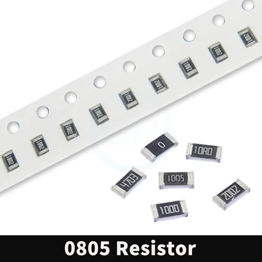 (100 Pcs) 0805 SMD Chip Resistor 1/4W 0R - 10M  0 10R 100R 220R 330R 470R 1K 4.7K 10K 47K 100K 0 10 100 330 470 Ohm New
