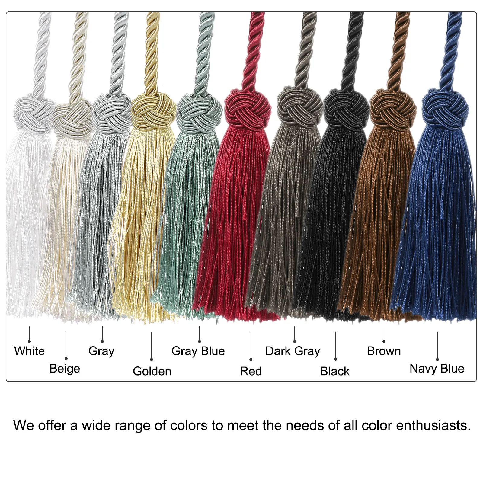 2/4/6Pcs Tassel Curtain Tiebacks Curtain Holdbacks w Tassel Handmade Braided Decorative Tiebacks Rope for Home Bedroom Bathroom