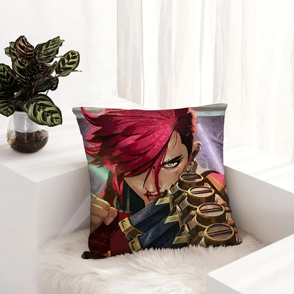 

VI ARCANE L-League of Legends Pillow Case Plush Fabric Soft Pillowcase Double Sided Print Sofa Cushion Cover Throw Pillow Cover