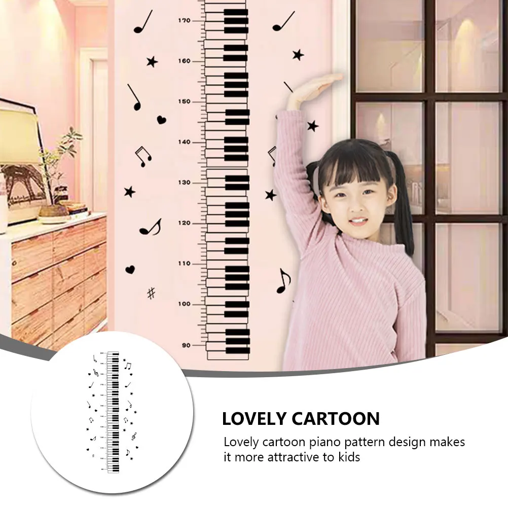 Height Sticker 15x115CM Wall Decals Kids Room Corridor Shop Accurate Scale Piano Pattern Removable PVC Stickers Decorative