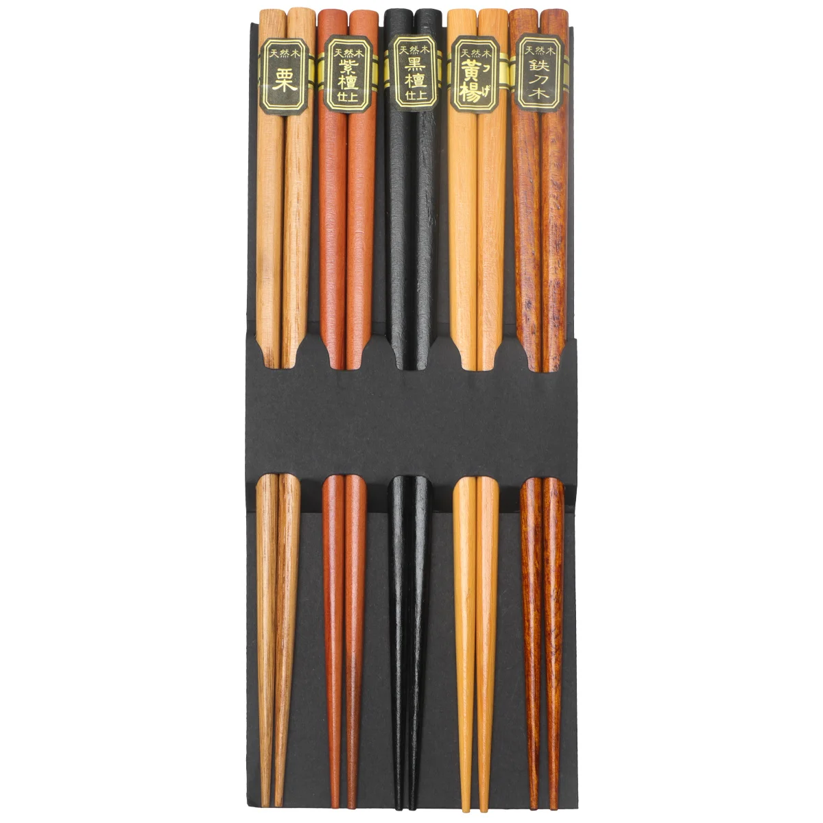 

5Pairs Wooden Chopsticks Japanese Style Natural Wood Non-Slip Square Set Reusable Tableware for Home Pot Eco Friendly