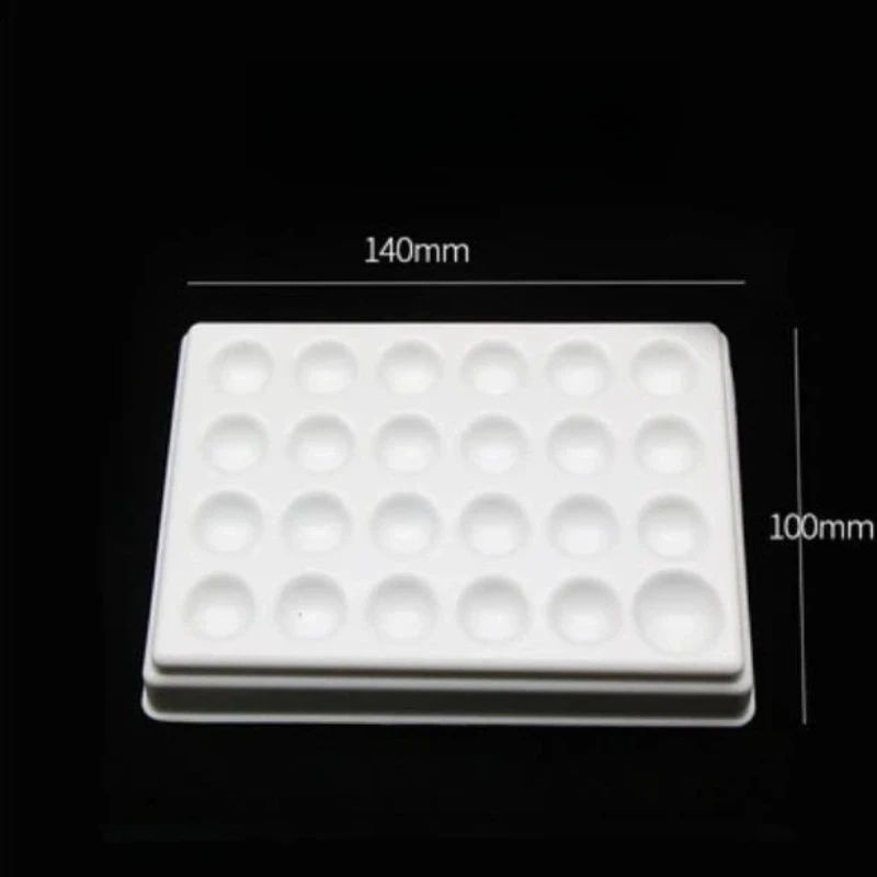 6PCS Dental Lab 24 Slot Plastic Palette Watering Plate Mixing Plate Mixing Tool